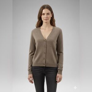 Women's merino Brown Cardigan Sweater medium (tags removed)